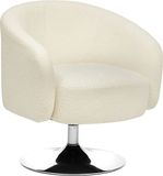 Merkloos Bouclé Fauteuil Draaibaar Occitanie Wit - Scandinavisch & Basic - Wit
