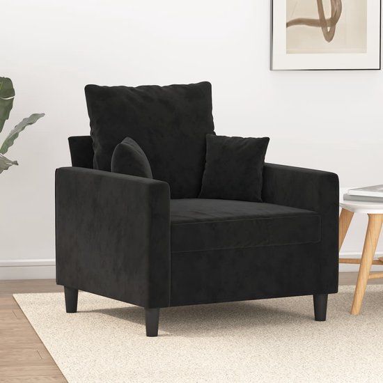 vidaXL Fauteuil fluweel zwart