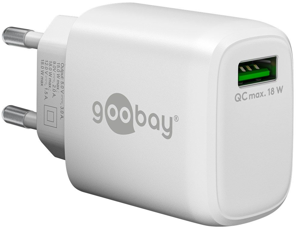Goobay USB Charger - 18W - Quick Charge 3.0 - White