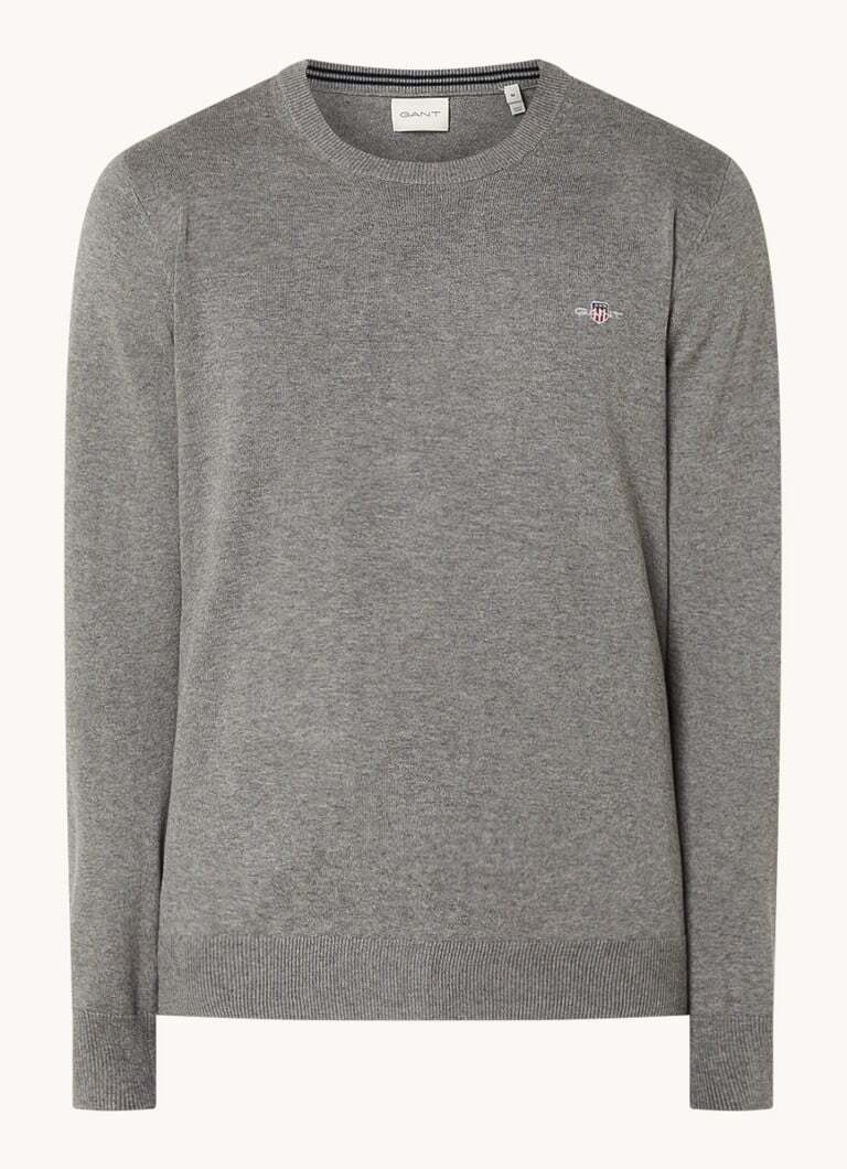 Gant Gant Fijngebreide pullover met logoborduring