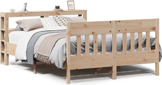 vidaXL Bedframe massief grenenhout 140x190 cm