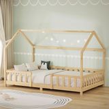 ML-Design Kinderbed Huisbed 120x200 cm Natuurlijk Dennen Hout