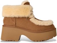 UGG Eer bruine leren enkellaarsjes voor dames