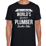 Bellatio Decorations Shoppartners Bv Worlds greatest plumber cadeau t-shirt zwart voor heren