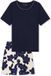 SCHIESSER Pyjama Dames Kort Gebloemd Navy 50% Modal 50% Katoen Maat 36
