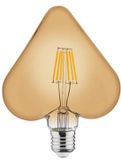 BES LED LED Lamp - Filament Rustiek - Hart - E27 Fitting - 6W - Warm Wit 2200K