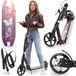 HyperMotion Skyline Step voor Volwassenen en Kinderen – Opvouwbare Aluminium Step met Schokdempers, Handrem en Grote Wielen