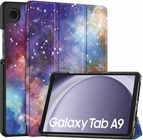 iMoshion Tablet Hoes Samsung Galaxy Tab A9 8.7 inch - Trifold Bookcase - Meerkleurig / Space