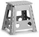 ZELLER 13036 vouwkruk opvouwbaar, kunststof, grijs, TÜV-getest, belastbaar tot 150 kg, ca. 38,5 x 31,5 x 39 cm, plastic, groot