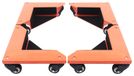 Set de 4 roulettes de meubles - Roulettes pivotantes - 3 roues - Capacité de charge 650 kg - Pour usage intensif - Orange