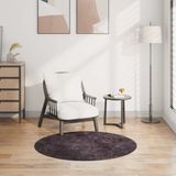 vidaXL Vloerkleed wasbaar ø120 cm antracietkleurig
