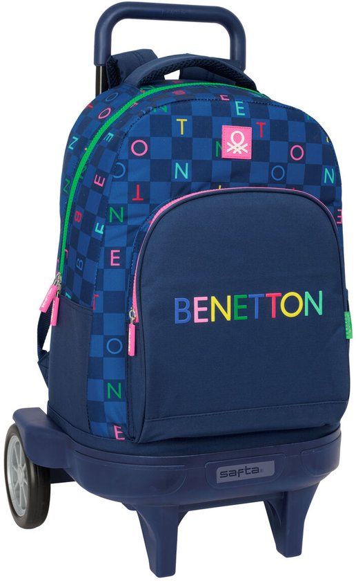 Benetton Schoolrugzak Damero Marineblauw 33 x 45 x 22 cm