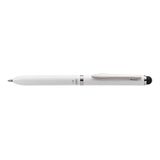 ONLINE 31020/3D 3-in-1 Multi Touch Pen Flash White, 2-kleuren balpen van metaal, D1 standaard vulling rood en blauw, stylus tip, wit