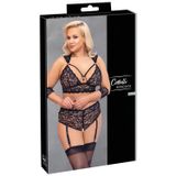 Cottelli Bondage Plus Size - Ensemble soutien-gorge dentelle (noir) - 4XL