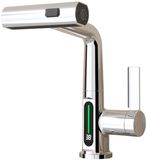 Unyqoos® Moderne keuken- en badkamerkraan met uittrekbare sproeier en LED-temperatuurweergave