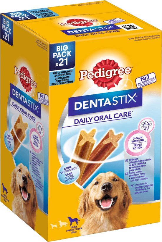 Pedigree DentaStix Care grote hond - pak van 4 á 21 stuks