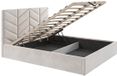 Vente-unique Bed met opbergruimte stof crème 200 x 200 cm