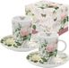 Easy Life Set de 4 tasses avec soucoupes Jardin Botanique
