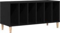 vidaXL Platenkast met plank Zwart Eiken 100 x 38 x 48 cm Bewerkt hout
