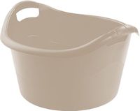 Hega Hogar Grote teil/afwasbak/kuip - kunststof - rond - handvatten - 45 x 27 cm - 18 liter - beige