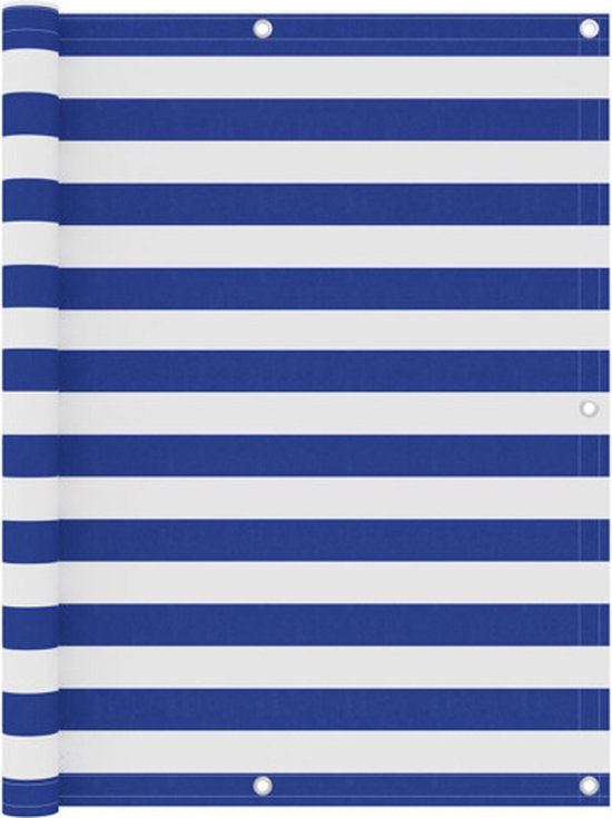 vidaXL Balkonscherm 120x300 cm Oxford stof wit en blauw