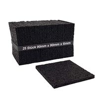 My Plast Terraspads, waterbestendige rubberen matten voor terrashout, 90 x 90 x 6 mm, 25 stuks