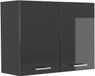 Vicco Glazen keukenkast R-Line, Antraciet Hoogglans/Antraciet, 80 cm