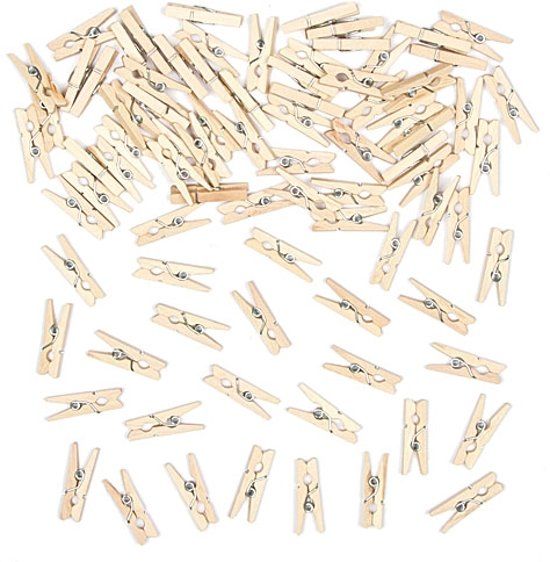 Baker Ross Houten mini-knutselknijpers - creatieve decoratie voor het beeldjes en andere knutselwerkjes versieren 100 stuks