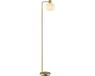 Brilliant Fanny - Vloerlamp - E27 max 1x20W - Geborsteld messing/Wit