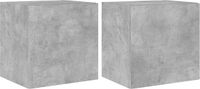 vidaXL Tv-wandmeubelen met LED - 2 stuks - 40,5x35x40 cm - Betongrijs