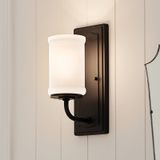 KICHLER Vetivene Wandlampe, schwarz, Höhe 31 cm, IP44 G9-LED