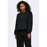 ONLY CARMAKOMA Carlavin l/s o-neck mix sweat jrs Plus Size trui - zwart