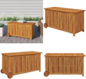 vidaXL Tuinbox met wieltjes 113x50x58 cm massief acaciahout