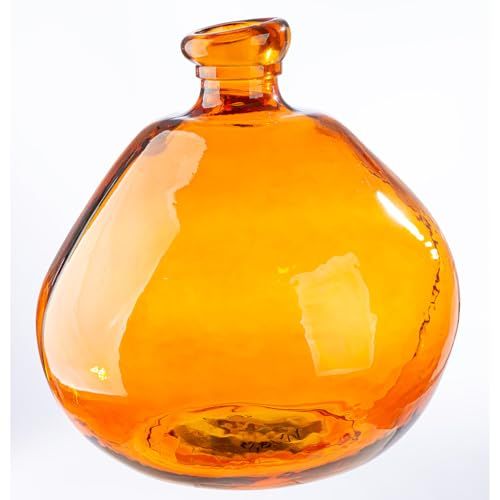 GILDE Vaas Organisch - glas - oranje - hoogte 32cm x Ø 31cm