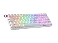 Geeky GK61 60% | Hot Swap Mechanisch Gaming Toetsenbord | 62 Toetsen Multi Kleur RGB LED Achtergrondverlichting voor PC/Mac Gamer | ISO FR AZERTY Franse Indeling (Wit, Mechanical Speed Silver)