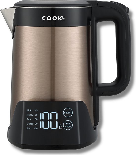 Media Evolution COOK-IT Luxury - Waterkoker met Temperatuurregeling 45°C tot 100°C - Warmhoudfunctie 6 uur - 1.5L