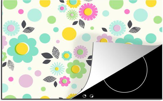 KitchenYeah® Inductie beschermer 77x51 cm - Bloemen - Inductiebeschermer