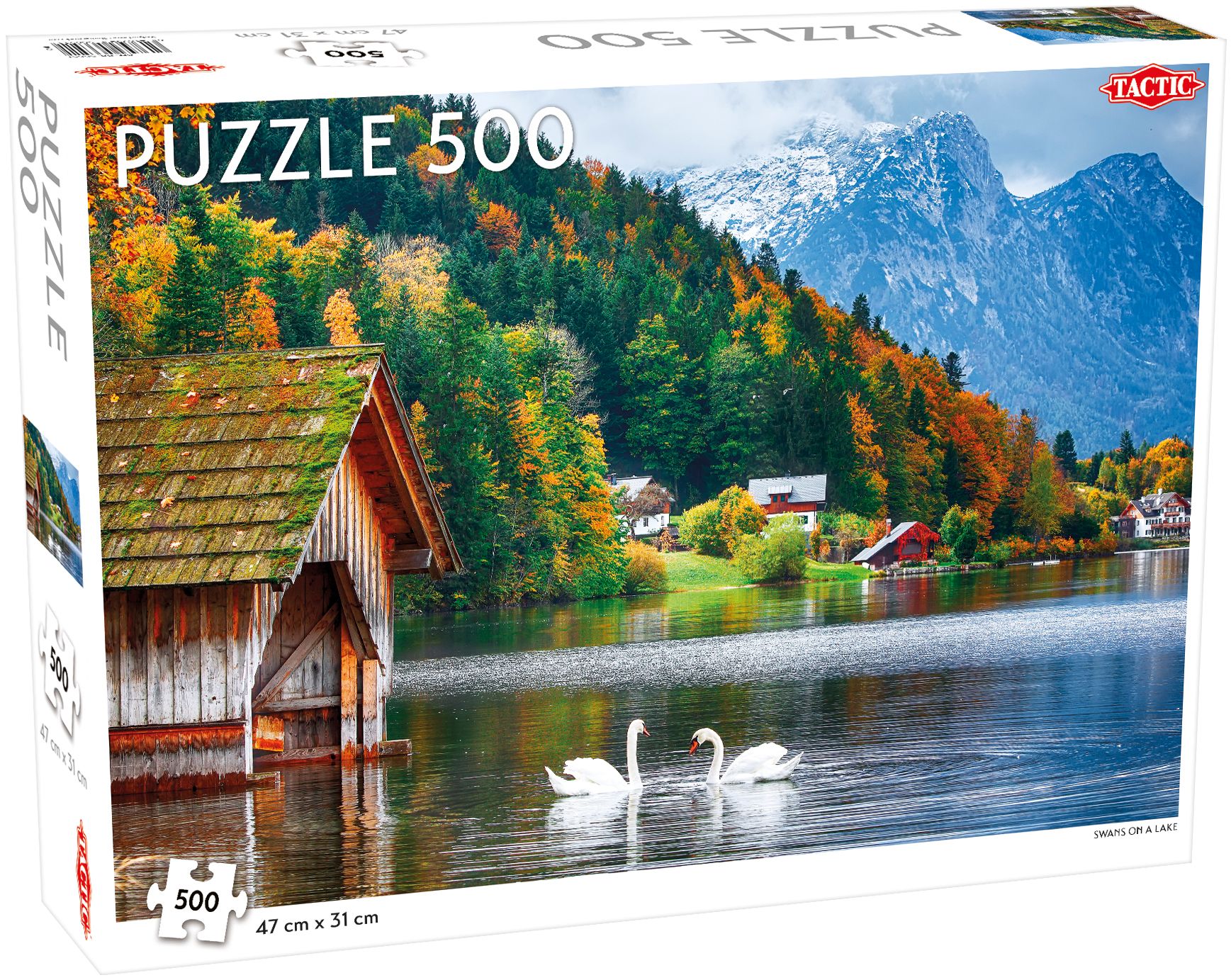 Tactic Landscape: Swans on a Lake - 500 stukjes - Puzzel - Unisex