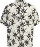 JACK & JONES JJJEFF MONOCHROME AOP RESORT SHIRT SS Homme S Glacier Gray