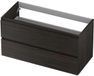 INK - Onderkast 2 Laden Greeploos met Houten Keerlijst - 1000x400x520 Mm - Intens Eiken