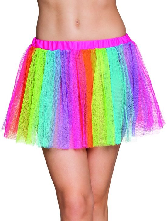 Feestbeest.nl Regenboog tutu voor dames - Verkleedattribuut