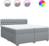 vidaXL Boxspringbed met matras, lichtgrijs, 200x200 cm, gestoffeerd