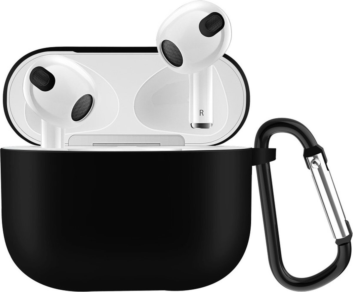 qMust Apple AirPods 3 hoesje - Silicone - Zwart