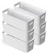 Set de 6 boîtes de rangement blanches en plastique robuste
