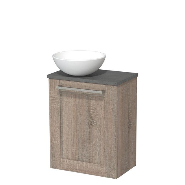 Maxaro Toiletmeubel Modulo Eiken Kader 41 cm Donkergrijs Beton