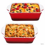 MamboCat set van 2 CROSSY Rode ovenschaal met handvatten rechthoekig van aardewerk