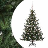 vidaXL Kunstkerstboom met kerstballen, 150 cm, 150 leds, warm wit