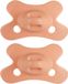 Difrax Fopspeen Natural - 0 tot 6 Maanden - Perzik & Roze - 2 Stuks