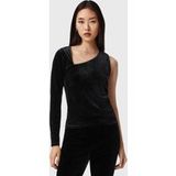 AllSaints Ari Velvet Top Noir Taille : 8 | Manches longues Outlet | Femme | Le Noir