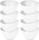 Plasticforte Bols - 8x - blanc - plastique - 15 x 8 cm - bols